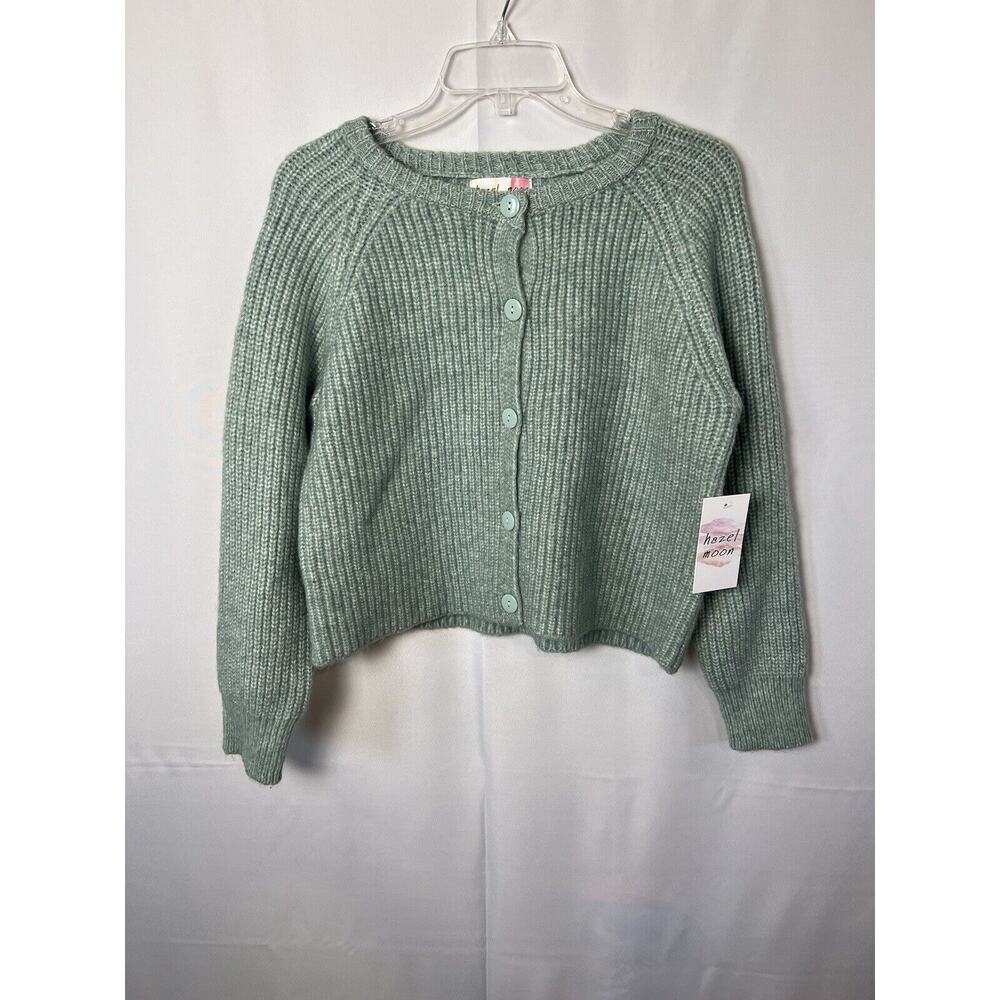 Hazel Moon NWT Button Up Green Cardigan Sweater Size Large